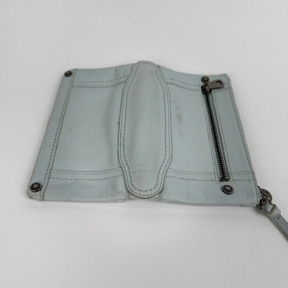 The Sak Collective Pale Blue Leather Zip Top Card‎ Case Wallet